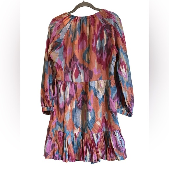 Banjanan Macaw Ikat Amber Multi Cotton Voile Dress Size XL - Picture 10 of 11